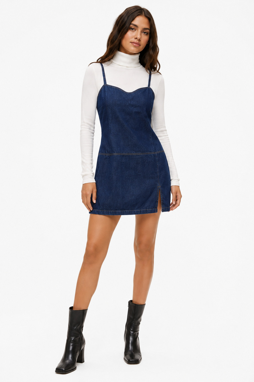 Tommy Hilfiger True Vintage 2001 Denim Dress Size 14 Cotton Y2K Mini